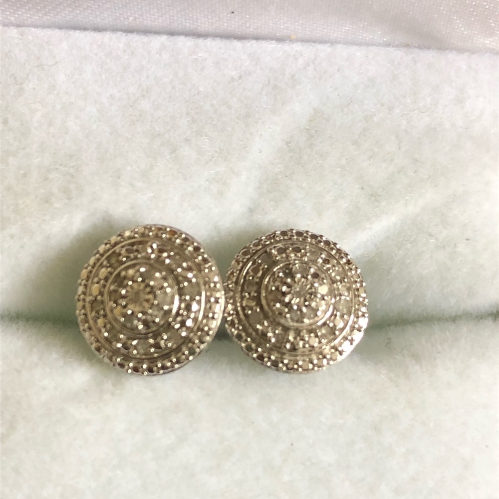 NWOT Sterling Silver Diamond Stud Earrings